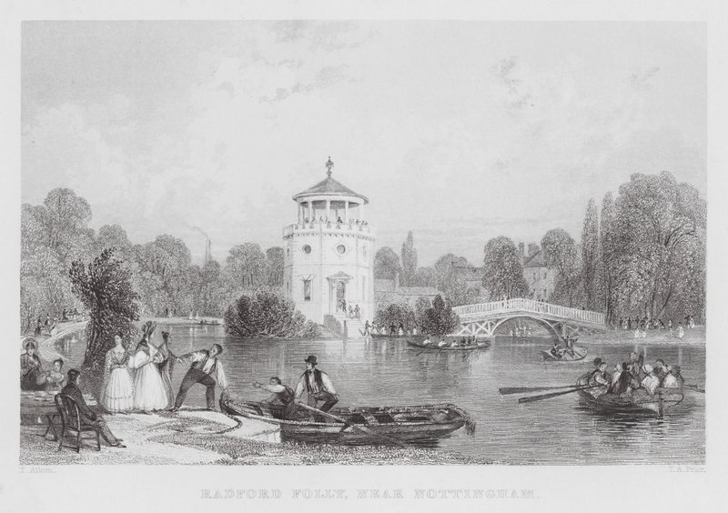 Radford Folly, nær Nottingham (gravering) av Thomas (after) Allom