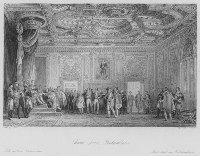 Throne-room, Fontainbleau (gravering) av Thomas (after) Allom