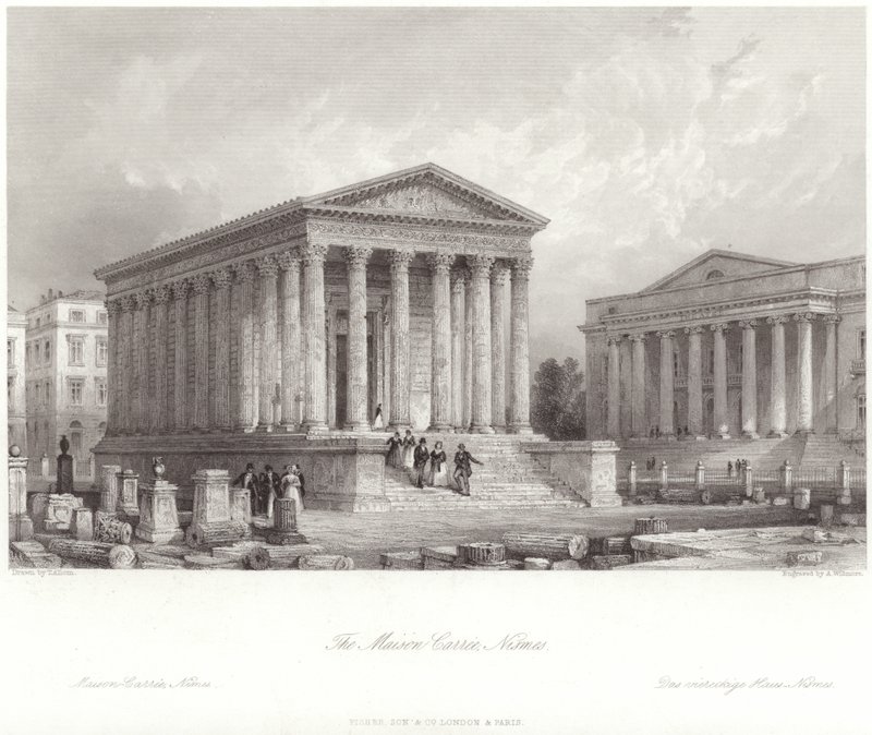 Hus Carree i Nimes av Thomas Allom