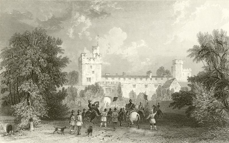 Naworth Castle, Cumberland av Thomas Allom