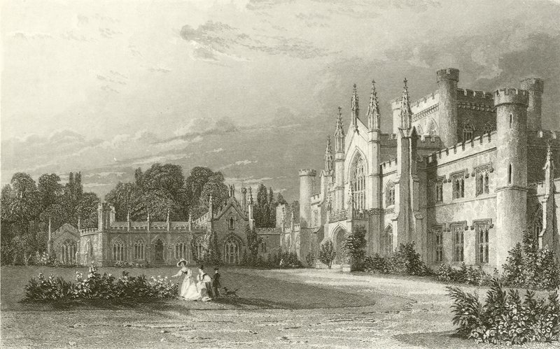 Sørutsikt over Lowther Castle av Thomas Allom