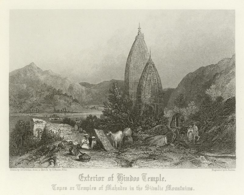 Eksteriør av et hinduistisk tempel av Thomas Colman Dibdin