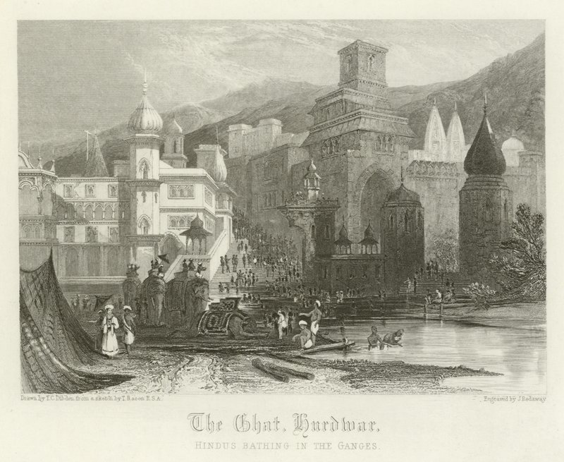 The ghat, Hurdwar, India av Thomas Colman Dibdin
