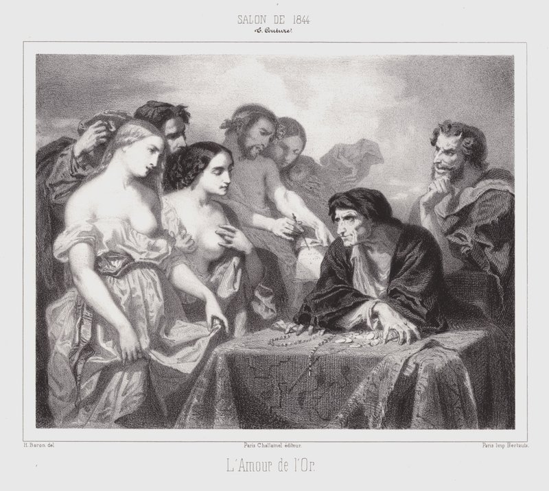 The Love of Gold (gravering) av Thomas Couture