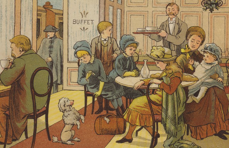 Boulogne: buffet (farge litho) av Thomas Crane