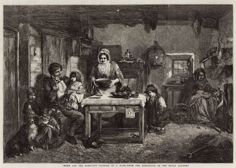 Hjem og de hjemløse av Thomas Faed