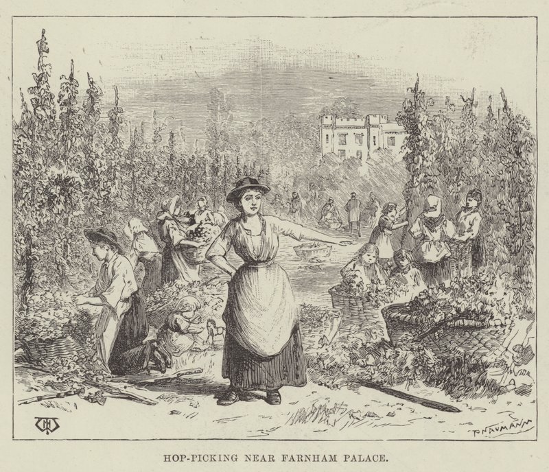 Hoppplukking nær Farnham Palace av Thomas Harrington Wilson