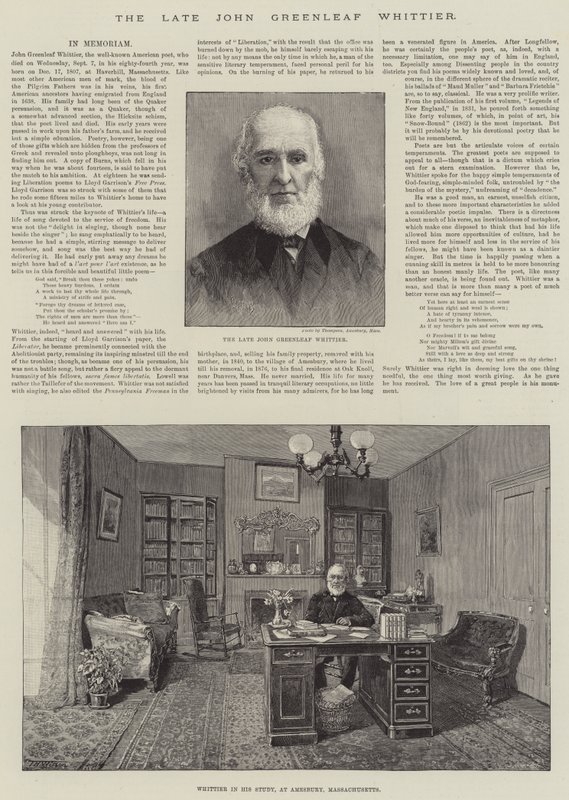 Avdøde John Greenleaf Whittier av Thomas Harrington Wilson