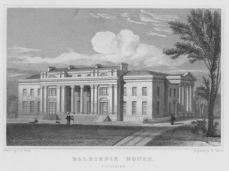 Balbirnie House, Fifeshire (gravering) av Thomas Hosmer Shepherd