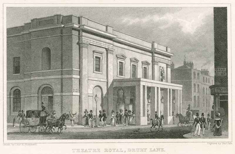 Drury Lane Theatre, London av Thomas Hosmer Shepherd