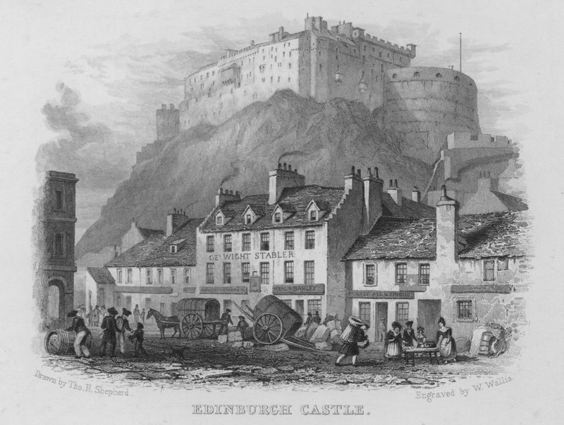 Edinburgh Castle (gravering) av Thomas Hosmer Shepherd