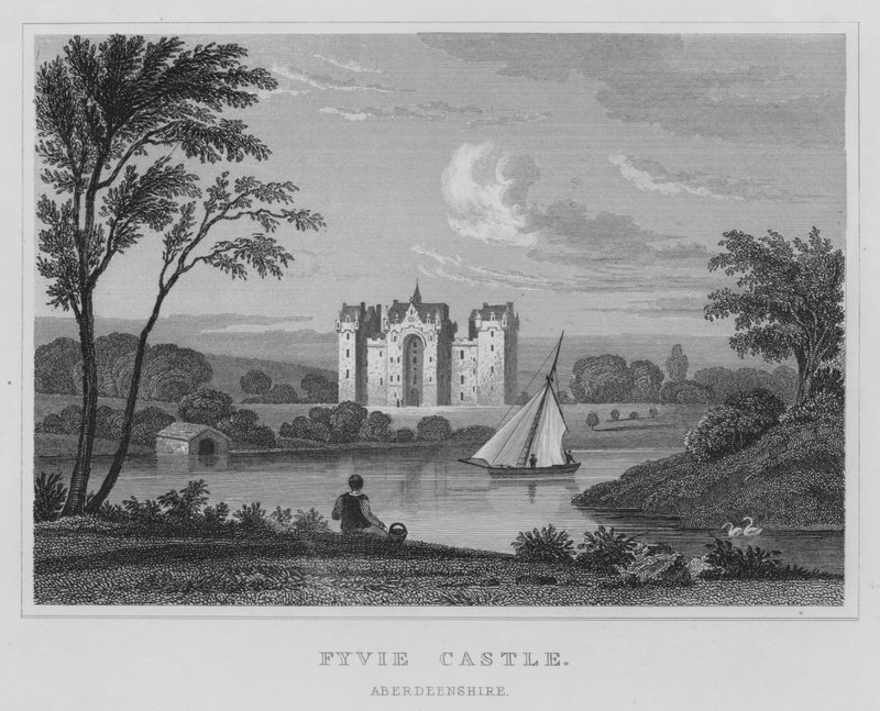 Fyvie Castle, Aberdeenshire (gravering) av Thomas Hosmer Shepherd