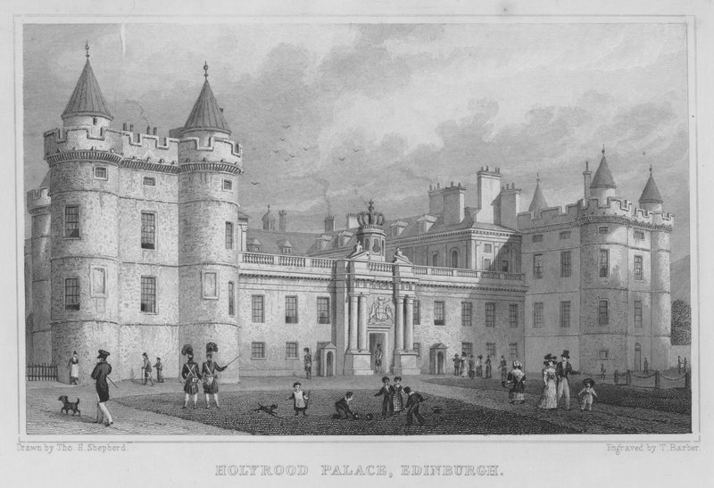 Holyrood Palace, Edinburgh (gravering) av Thomas Hosmer Shepherd