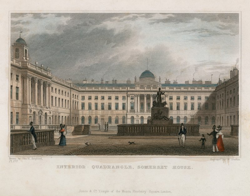 Interiørkvadrant, Somerset House av Thomas Hosmer Shepherd