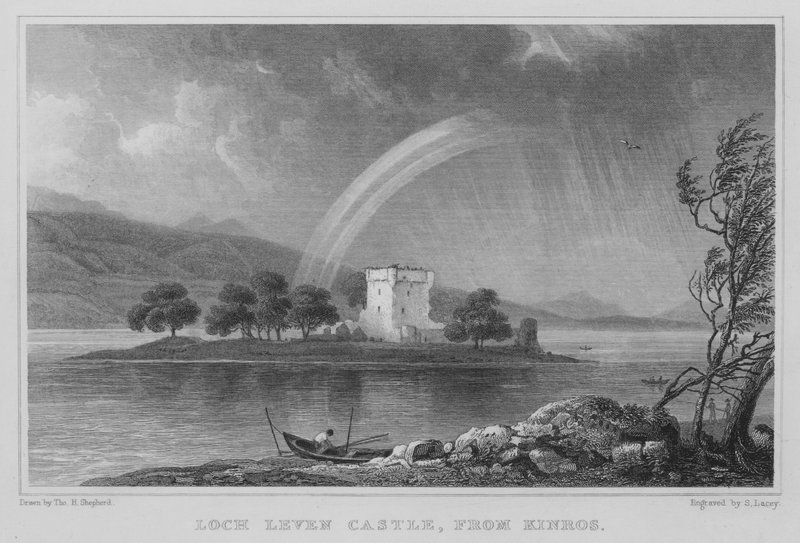 Loch Leven Castle, fra Kinros (gravering) av Thomas Hosmer Shepherd