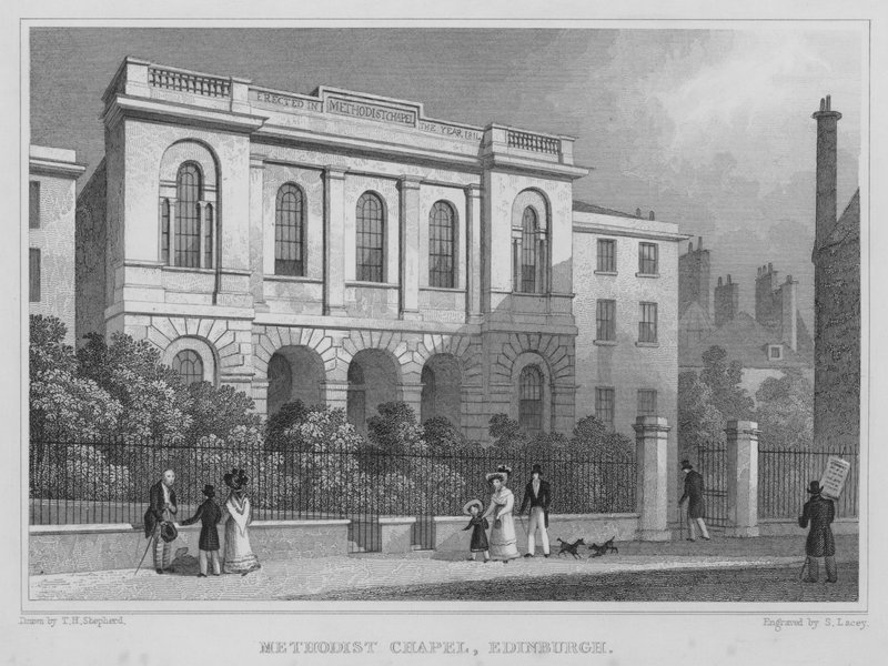 Methodist Chapel, Edinburgh (gravering) av Thomas Hosmer Shepherd