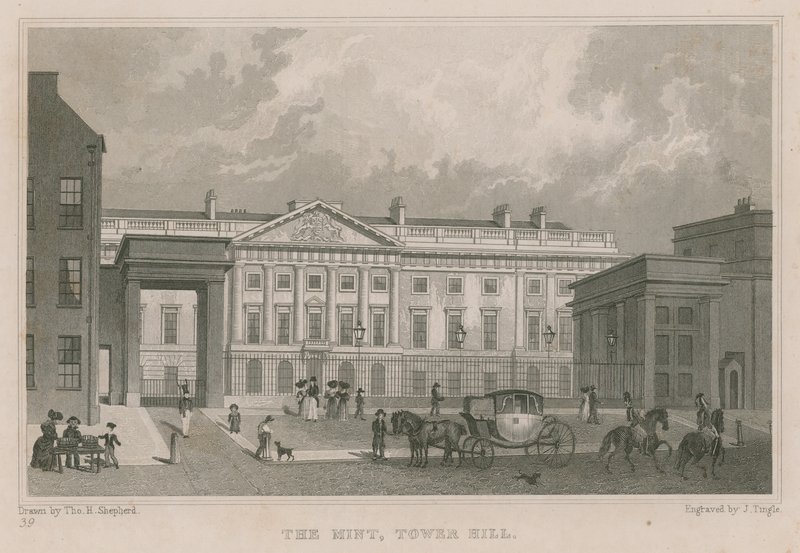 The Royal Mint, Tower Hill, London av Thomas Hosmer Shepherd