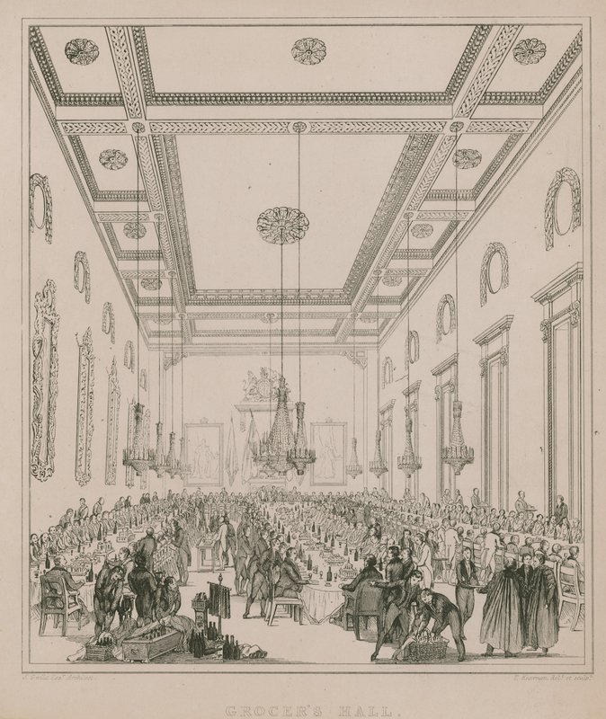 Grocers Hall, London gravering av Thomas Kearnan