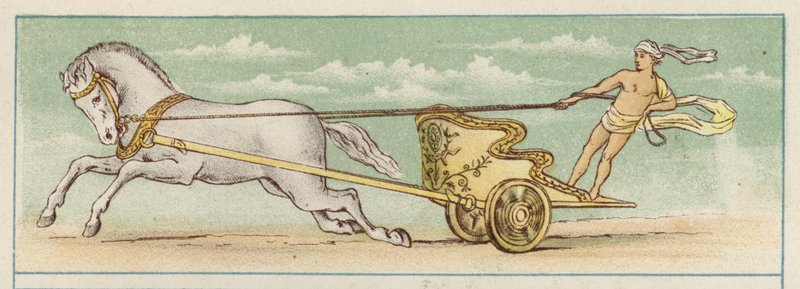 Perseus kjører en vogn (farge litho) av Thomas Ralph Spence