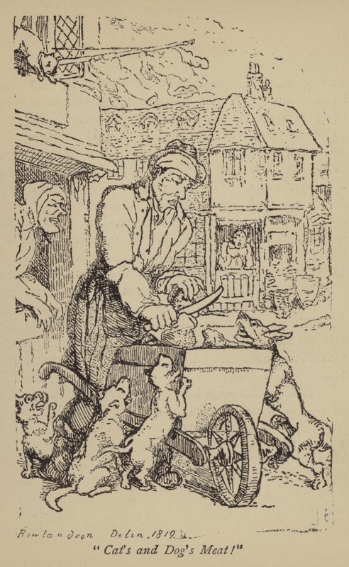 Katter og hunder kjøtt! av Thomas Rowlandson