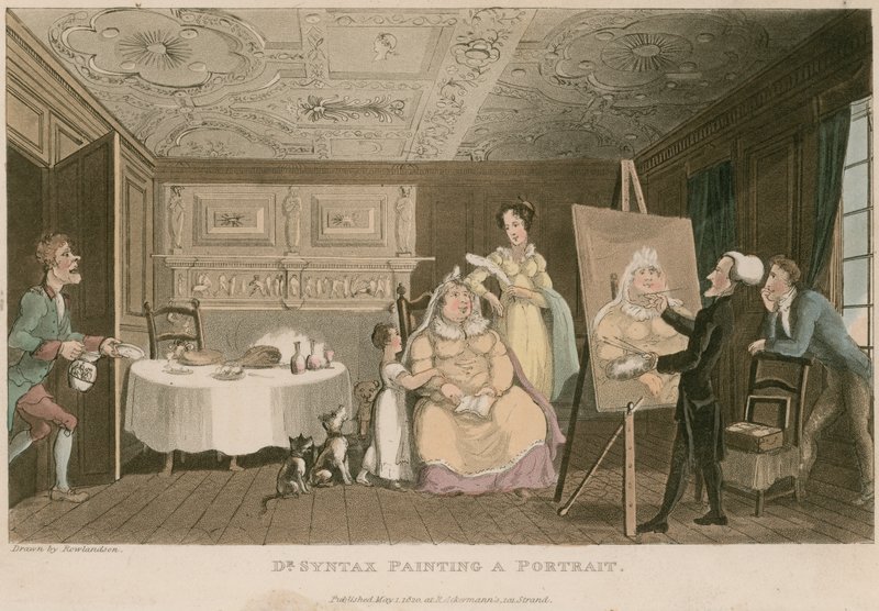 Dr. Syntax maler et portrett av Thomas Rowlandson