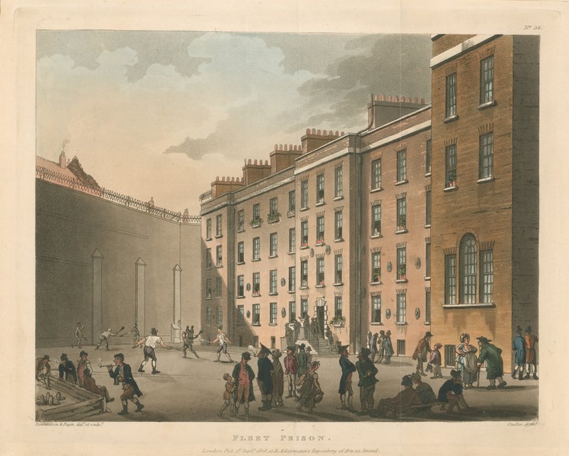 Flåtefengsel, 1808 av Thomas Rowlandson