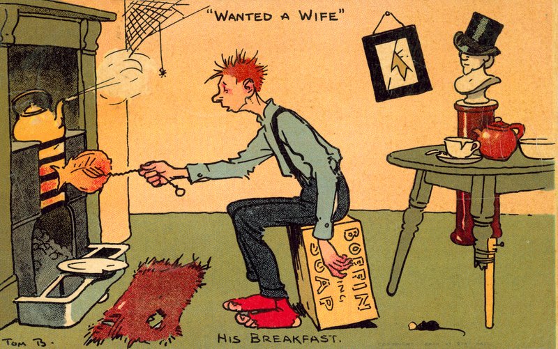 Wanted A Wife (chromolitho) av Tom Browne