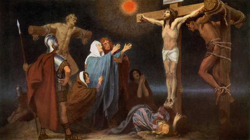 Jesus dør på korset av Unbekannt Unbekannt