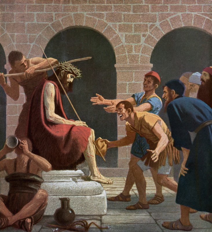 Jesus hånet etter å ha blitt kronet med tornekronen av Unbekannt Unbekannt