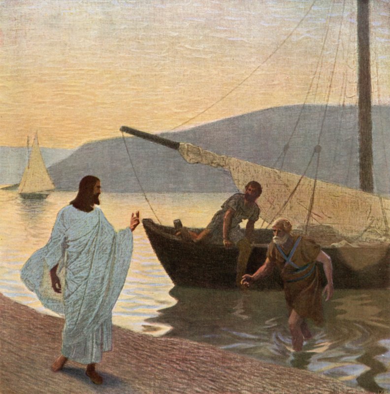 Apostlene Peter og Andreas kall av Jesus av Unbekannt Unbekannt