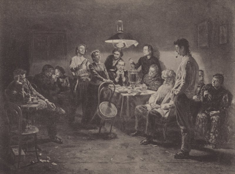 Aftenselskap av Vladimir Egorovic Makovsky