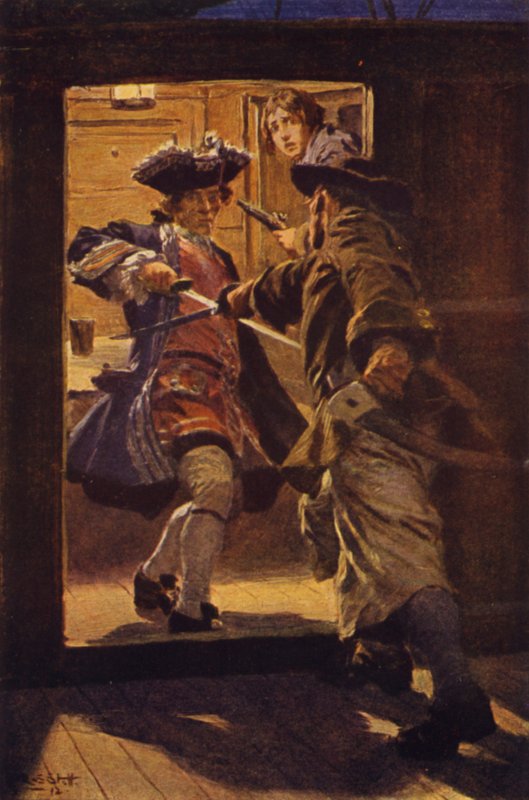 Illustrasjon for kidnappet (farge litho) av W.R.S. (after) Stott