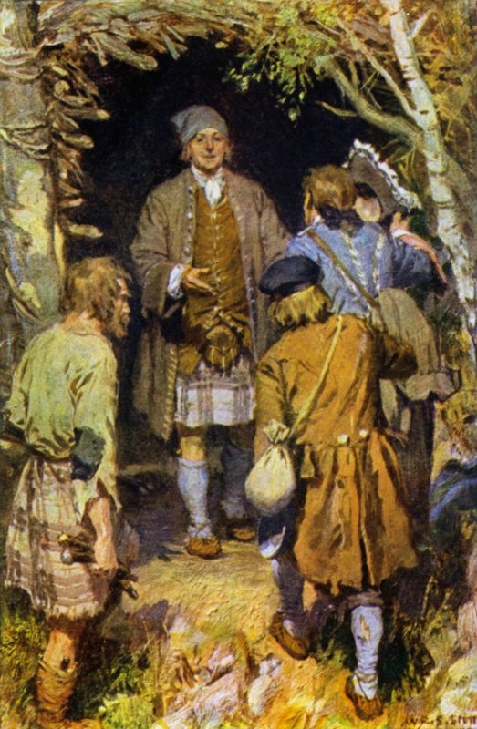 Illustrasjon for kidnappet (farge litho) av W.R.S. (after) Stott