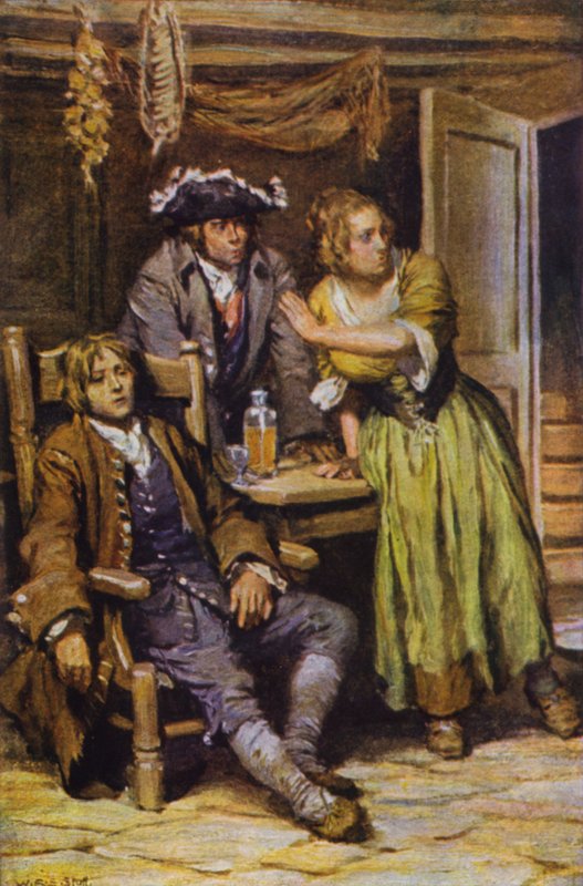 Illustrasjon for kidnappet (farge litho) av W.R.S. (after) Stott