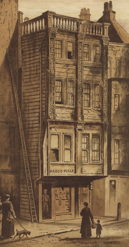 Old House, Aldgate (chromolitho) av Waldo Sargeant