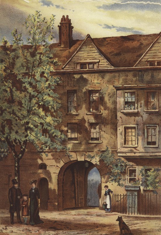 Staple Inn, Holborn (chromolitho) av Waldo Sargeant