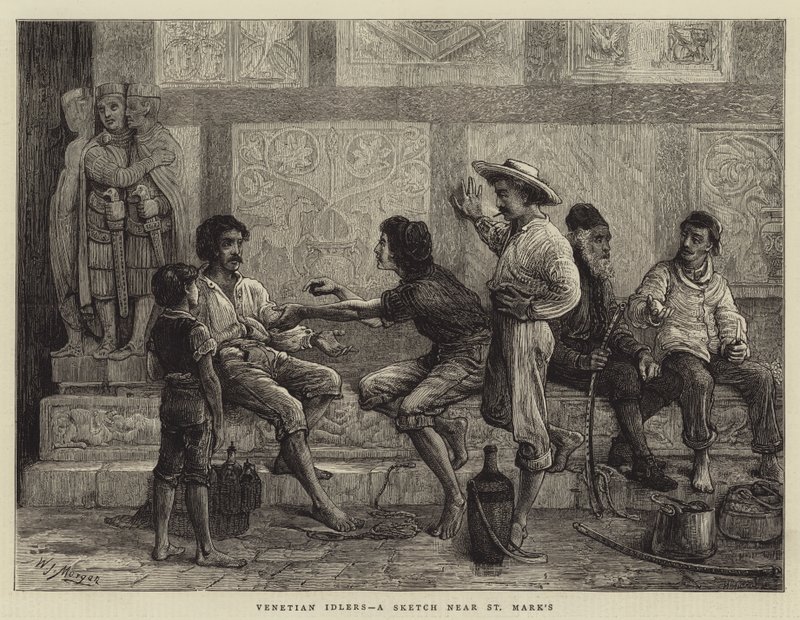 Venetian Idlers, en skisse nær St Mark