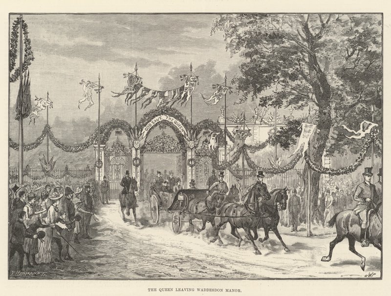 Dronningen forlater Waddesdon Manor av Walter Paget