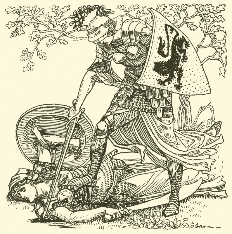 Fra Spensers Faerie Queene (gravering) av Walter (after) Crane
