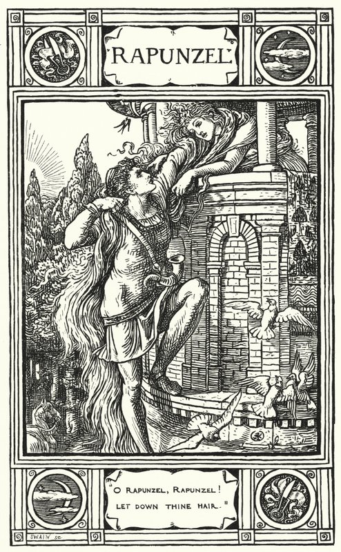 Rapunzel (gravering) av Walter (after) Crane