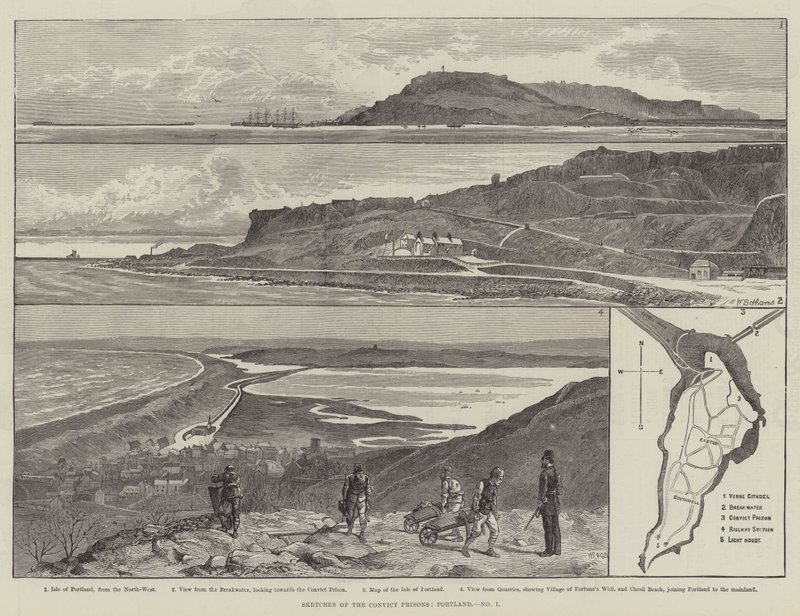 Skisser av Convict Prisons, Portland av Walter Bothams
