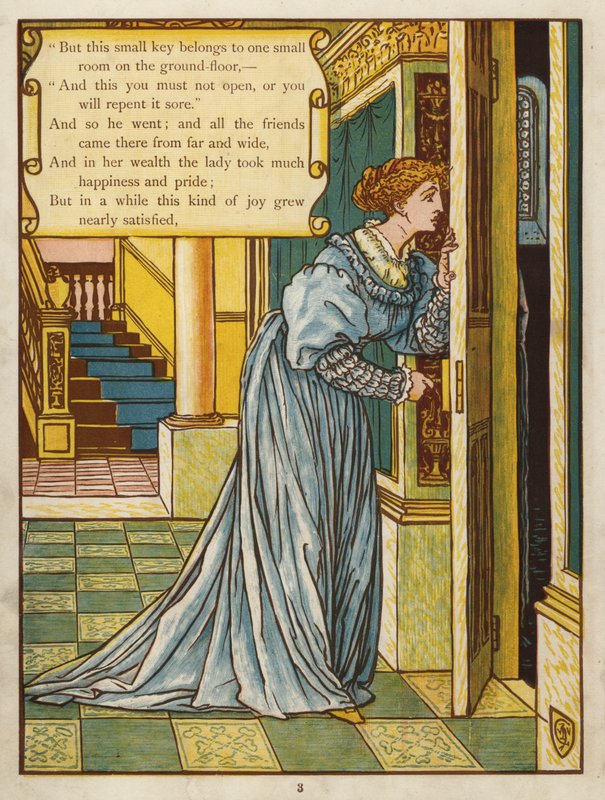 Blåskjegg (farge litho) av Walter Crane