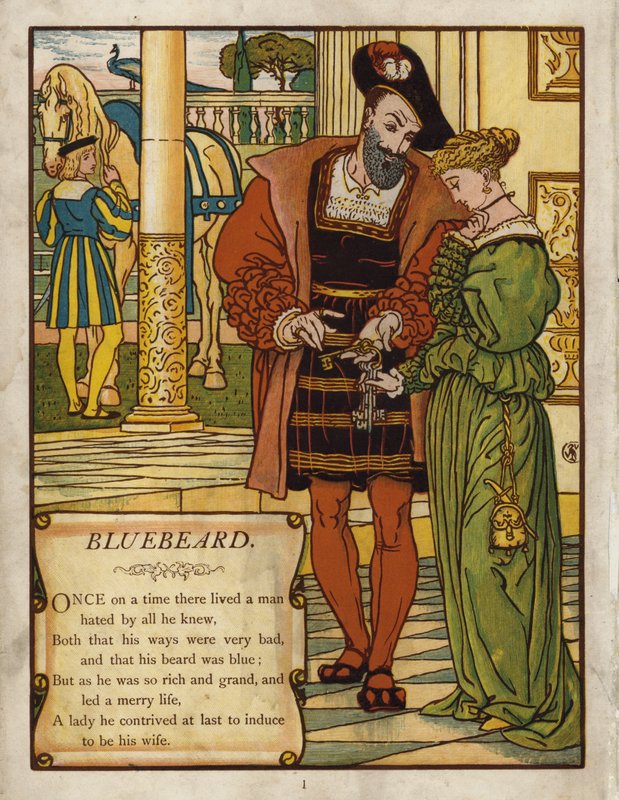 Blåskjegg (farge litho) av Walter Crane