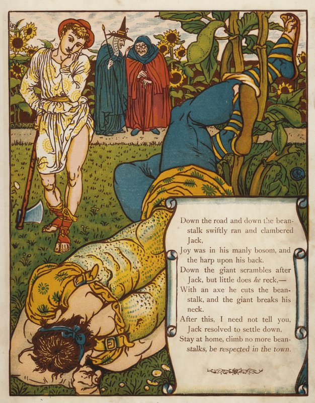 Jack og bønnestilken (farge litho) av Walter Crane