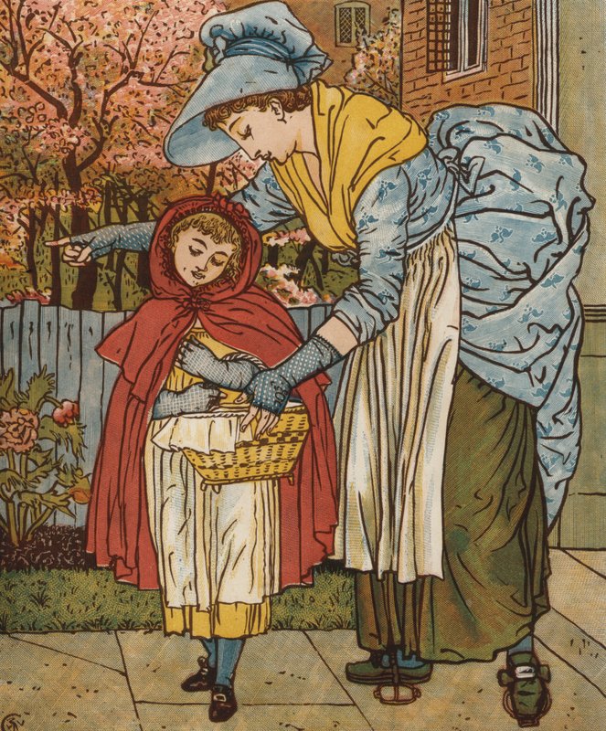 Rødhette (farge litho) av Walter Crane