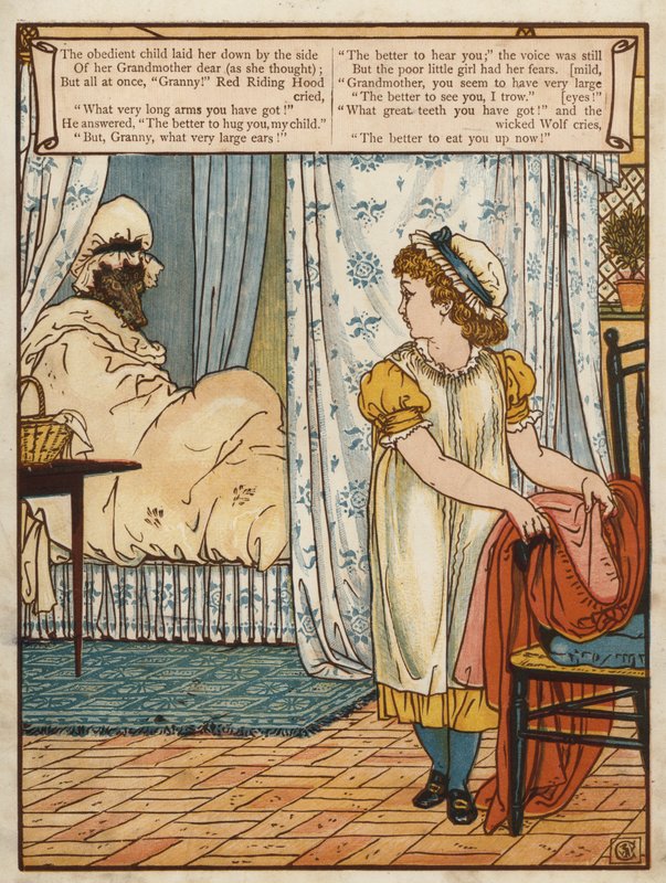 Rødhette (farge litho) av Walter Crane