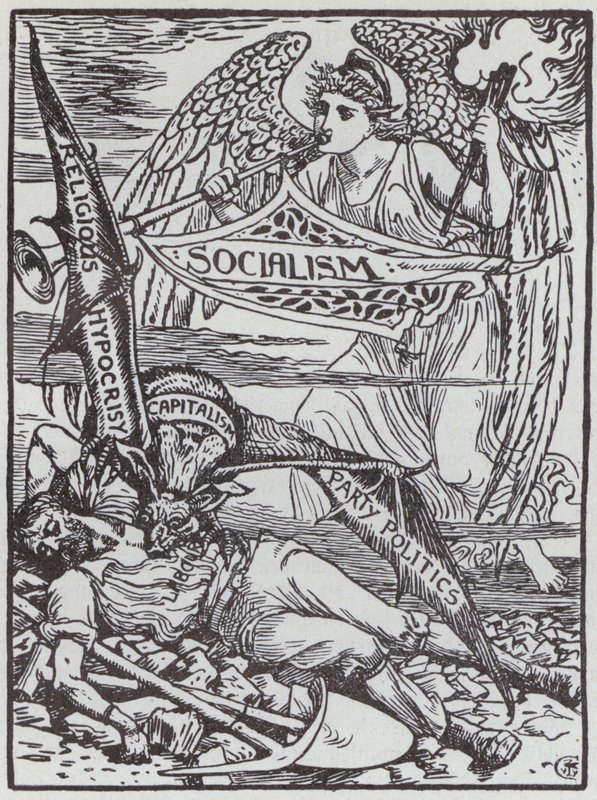 Den kapitalistiske vampyren (litho) av Walter Crane