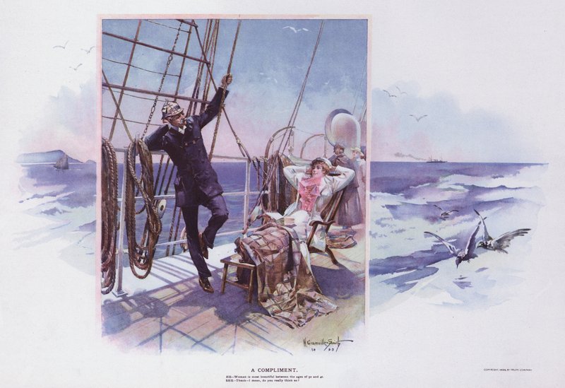 Et kompliment (farge litho) av Walter Granville Smith