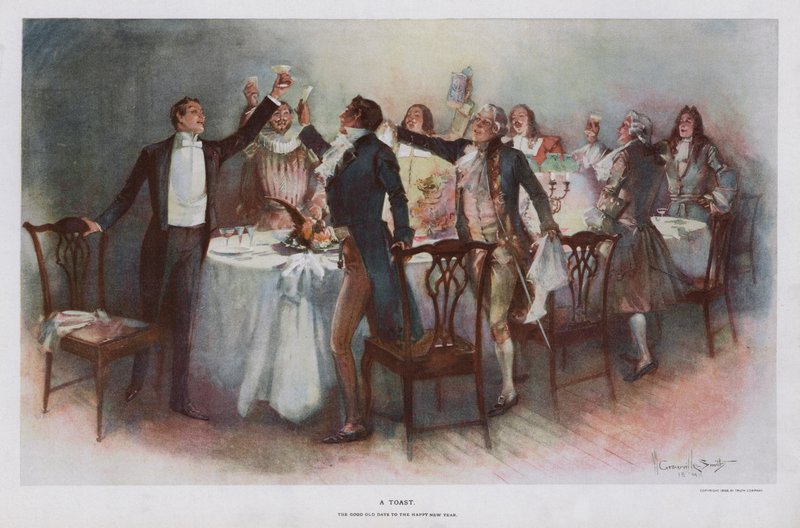 En toast (farge litho) av Walter Granville Smith
