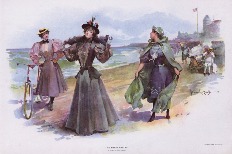 The Three Graces (farge litho) av Walter Granville Smith